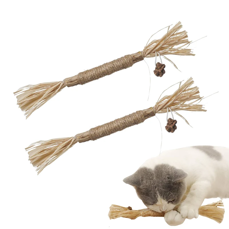 PAZ'S GIFT – Jouet Chat Matatabi et Raffia : Bâtonnets Silvervine pour Jeu Interactif et Nettoyage Dentaire