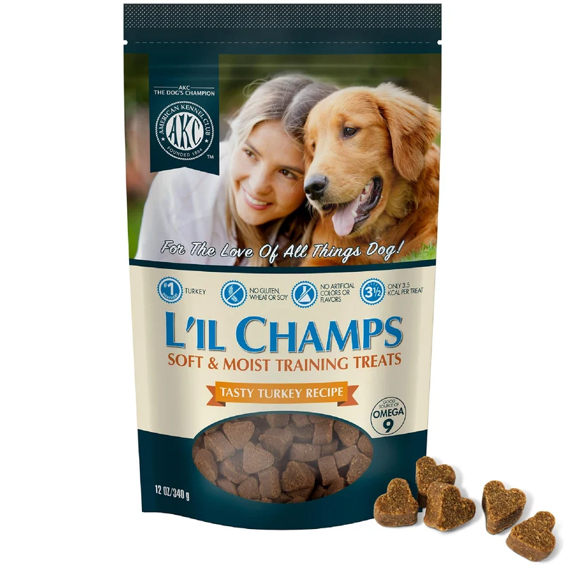 American Kennel Club Lil Champs Friandises d'Entraînement Dinde, Texture Douce et Humide – Pour Tous les Formats, 340 g