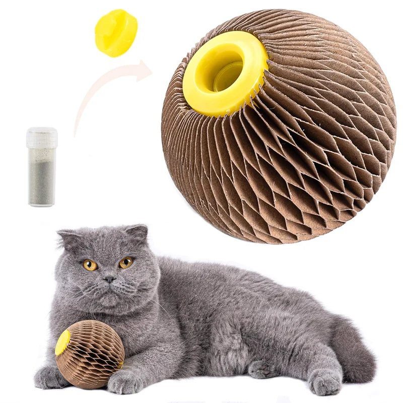 AREIIA Balle Catnip pour Chats – Jouet Grattoir Réutilisable, Compagnon de Jeu Fidèle (CSB01BR)