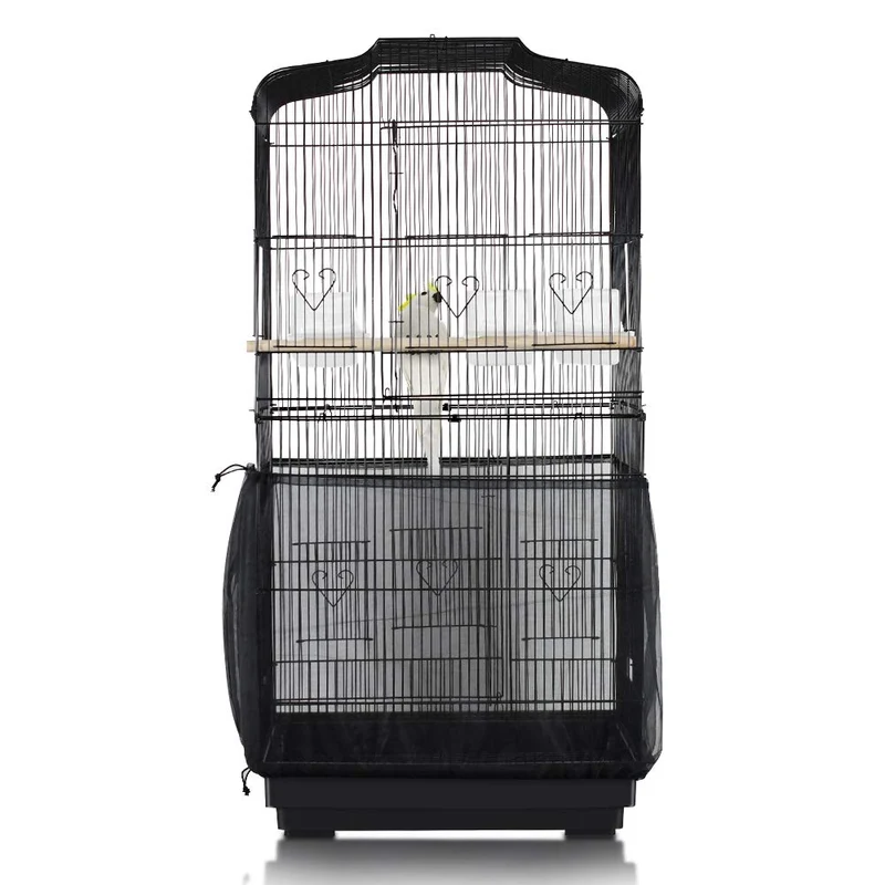 ASOCEA Jupe-Attrape-Graines pour Cage d'Oiseaux – Filet Nylon Ajustable 78,7 pouces, Universelle