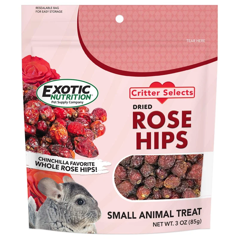 Exotic Nutrition Cynorhodons Séchés (85 g) – Friandise Naturelle pour Petits Animaux