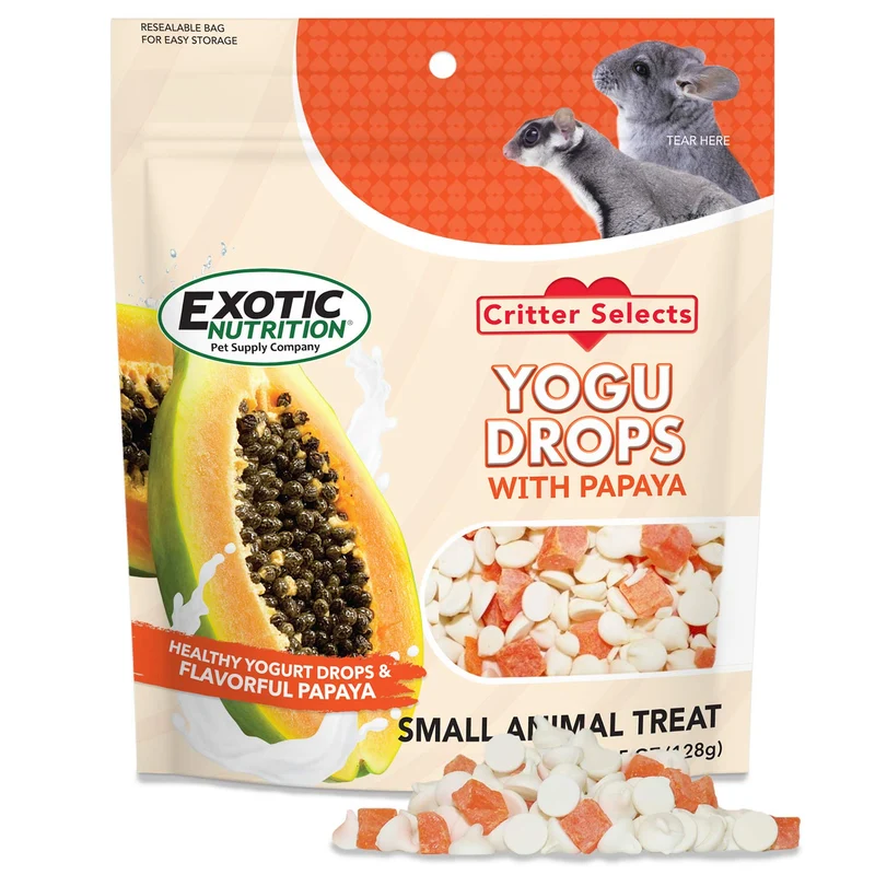 Yogu Drops Papaye (128 g) – Friandise yaourt et fruits pour petits animaux | Exotic Nutrition