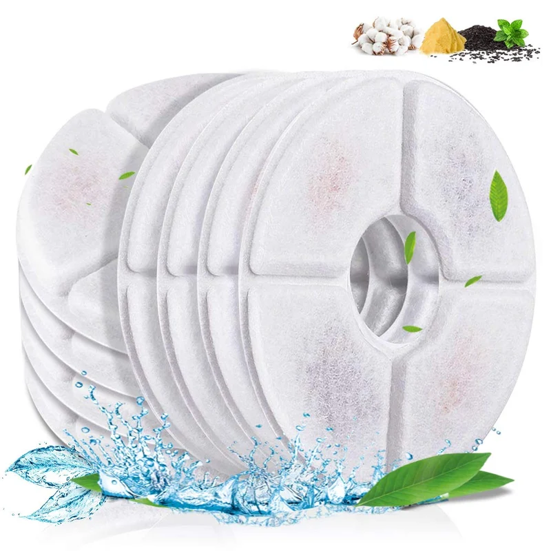 Ensemble de filtres Comsmart pour fontaine animale — filtration triple, 81oz/2,4L, pack de 8