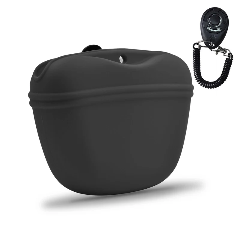 AUDWUD Sac de friandises pour chien en silicone – fermeture magnétique et attache-ceinture