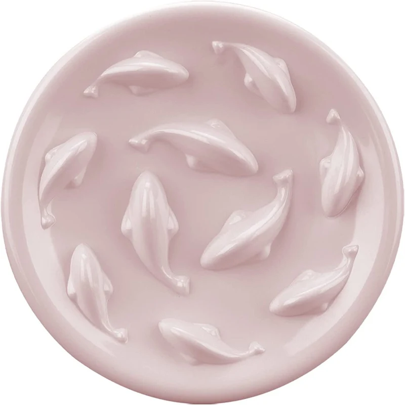 Bol ralentisseur Cilkus pour chats et petits chiens – Design poisson rose