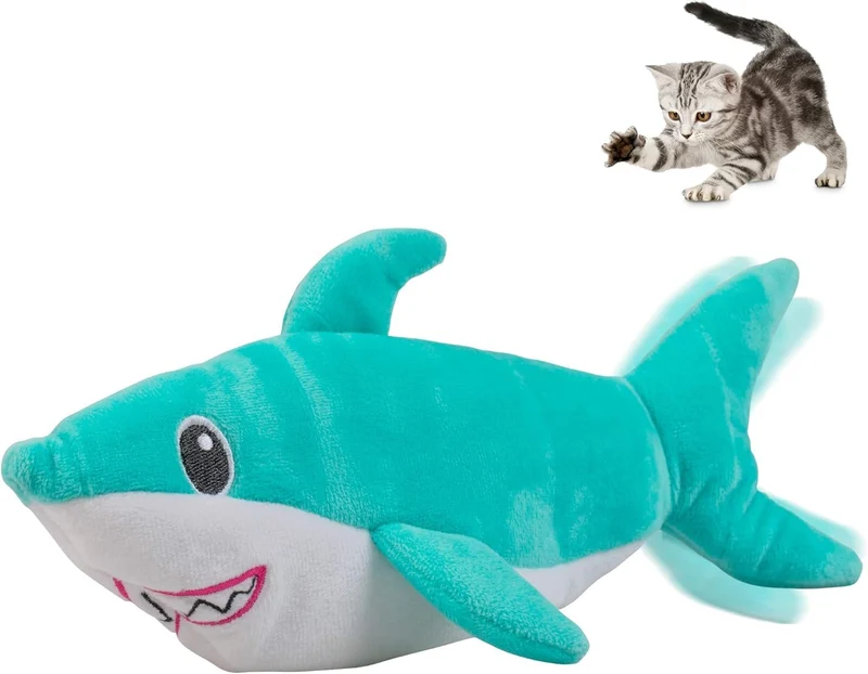 Pet Craft Supply Flipper Flopper Requin Interactif – Jouet chat réaliste et rechargeable USB (8726)