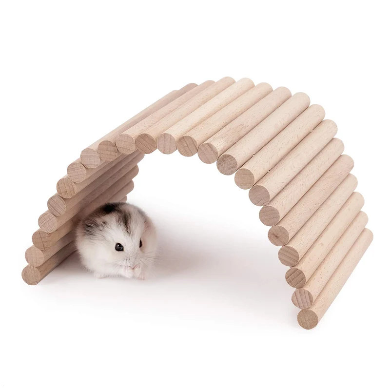 Niteangel Passerelle en Bois – Pont Suspendu Petit Modèle pour Hamster et Petits Animaux