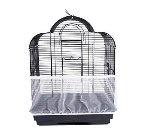 JOYUETLAN TIANRUOXIAOKE: Couvre-graines universel pour cage d'oiseaux – filet nylon extensible (M, blanc)
