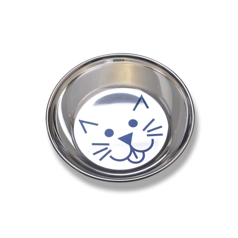 Van Ness Bol Chat Inoxydable Peu Profond – Plat Large Sans Moustaches, 8 oz