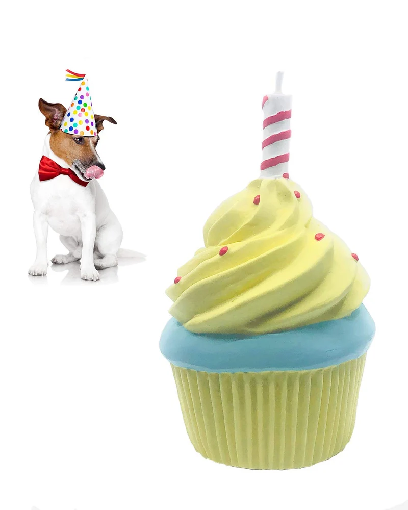 Jouet gâteau anniversaire Lanco pour chien — Caoutchouc naturel, fait main