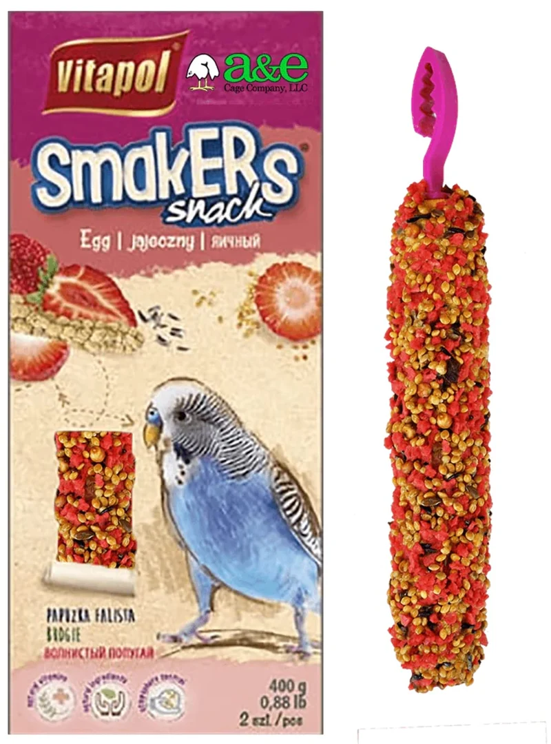 A&E Cage Company Smakers Perruche – Bâtons friandise fraise