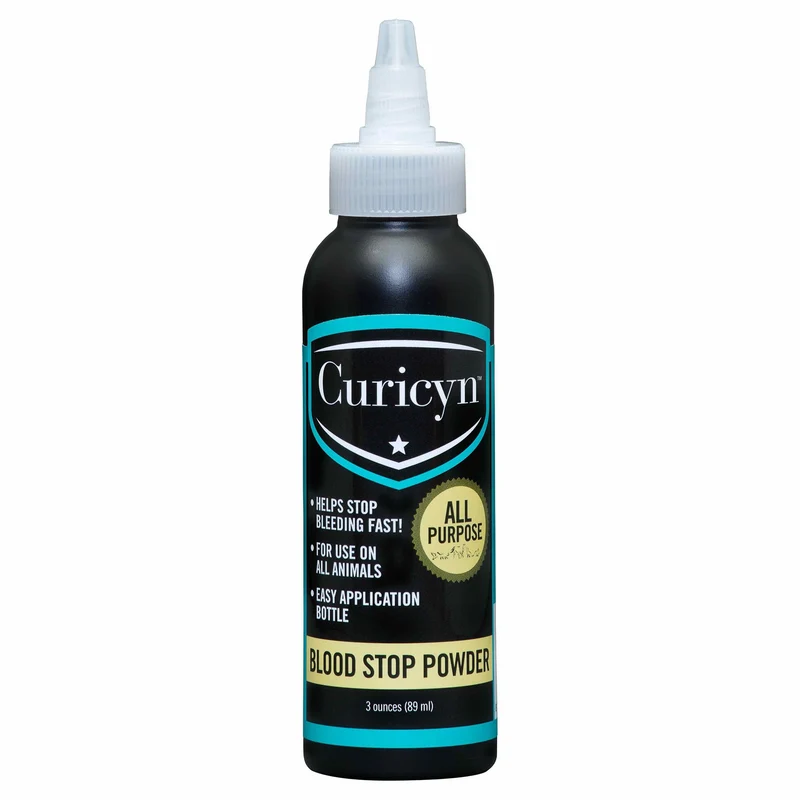 Curicyn Poudre d’arrêt du sang (3 oz) – Arrêt rapide des saignements pour chiens, chats et animaux