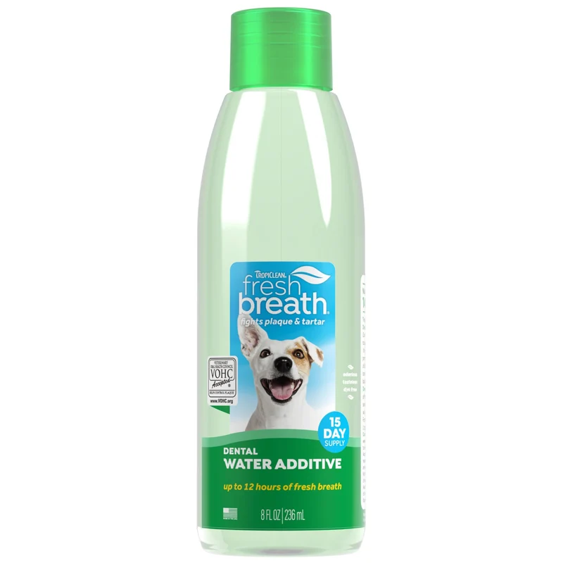 TropiClean Additif Eau Haleine Fraîche pour Chiens | Soin Dentaire Sans Brosse | 8 onces