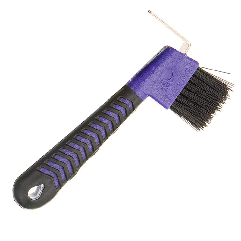 BOTH WINNERS Brosse-Sabot Cheval à Poignée Douce Violet – 2 en 1