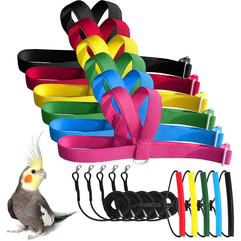 VANFAVORI Harnais ajustable pour oiseaux avec longe 2 m – Poids 75–110 g