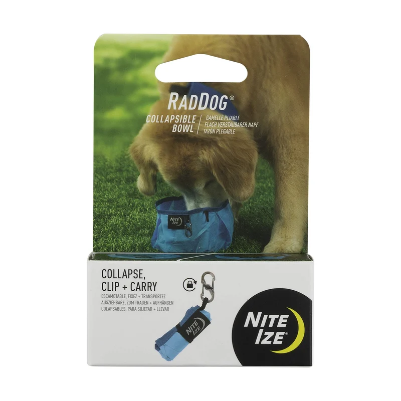 Nite Ize RadDog Bol pour Chien Pliable – Léger, Étanche, Bleu