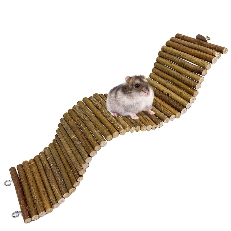 Hamiledyi Ponts Bendables en Bois pour Rongeurs – Échelle, Rampe et Tunnel pour Cage