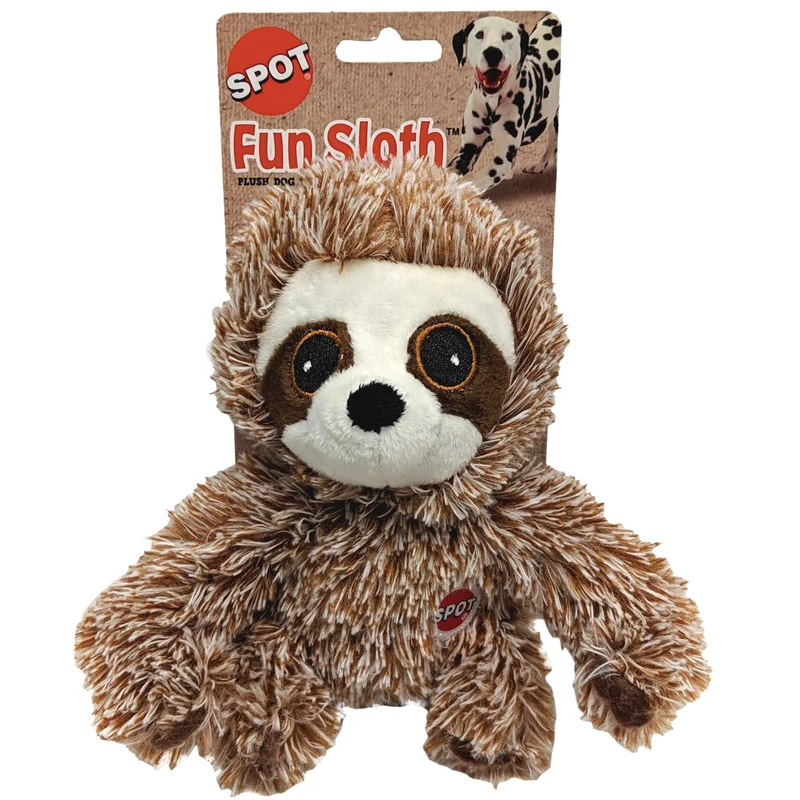 SPOT Fun Sloth — Jouet peluche doux 7 pouces pour petits chiens, couineur