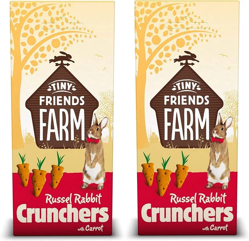 Tiny Friends Farm Russel Rabbit Crunchers Carottes – Friandises pour Lapins, 120 g