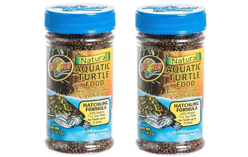 Nourriture naturelle Zoo Med pour tortues aquatiques – Formule hatchling (granulés) 1,9 oz – Lot de 2