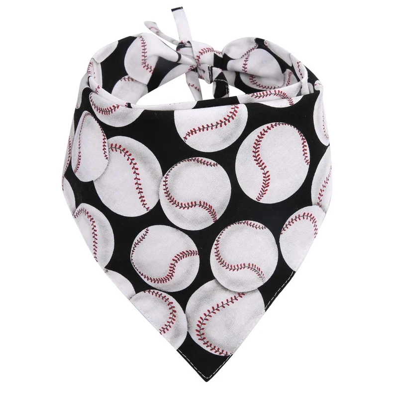 KZHAREEN Bandana Réversible pour Chiens et Chats – Bandana Triangle Baseball en Coton