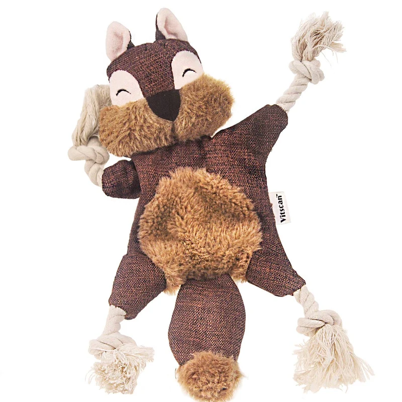 Vitscan – Jouet Chien Crinkle Sans Rembourrage avec Sifflet et Corde de Coton