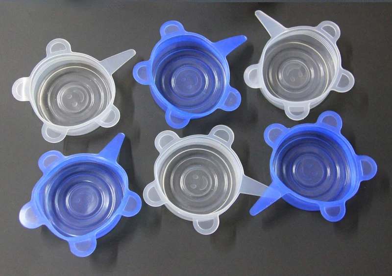 COMTIM Couvercles extensibles en silicone – Lids réutilisables pour boîtes et bocaux (lot de 6)