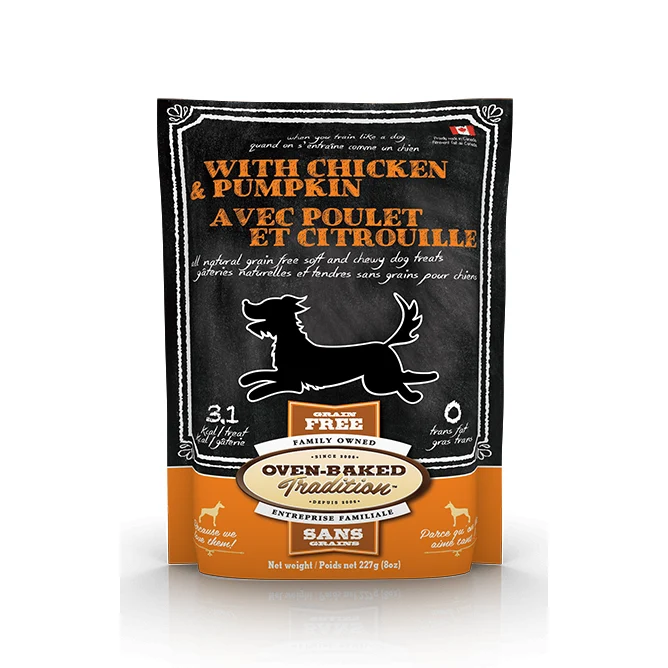 Oven Baked Tradition - Soft & Chewy All Natural Grain-free Chicken & Pumpkin Dog Treats (227g)