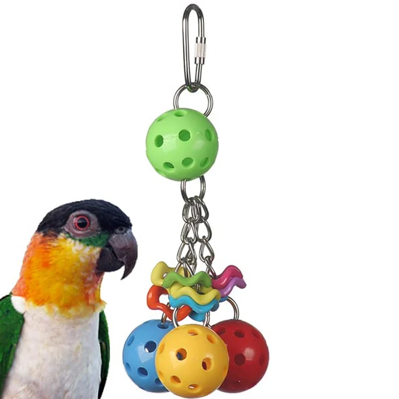 Super Bird Creations SB1093 Jingleberries – Boules colorées avec cloches pour petits et moyens oiseaux – Stimule le bec et la dexterité – 6 po x 2,5 po x 2,5 po