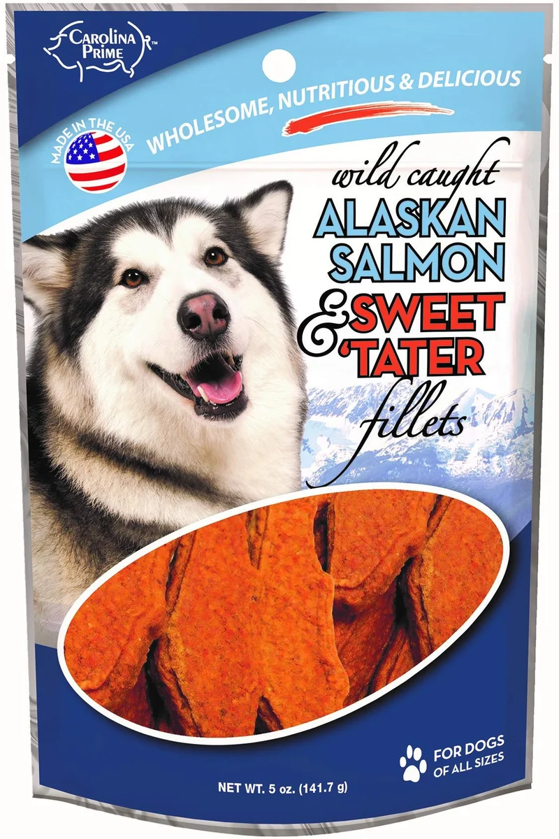 Carolina Prime Pet 45111 – Friandises Saumon et Patate Douce pour Chiens, Sachet 5 oz