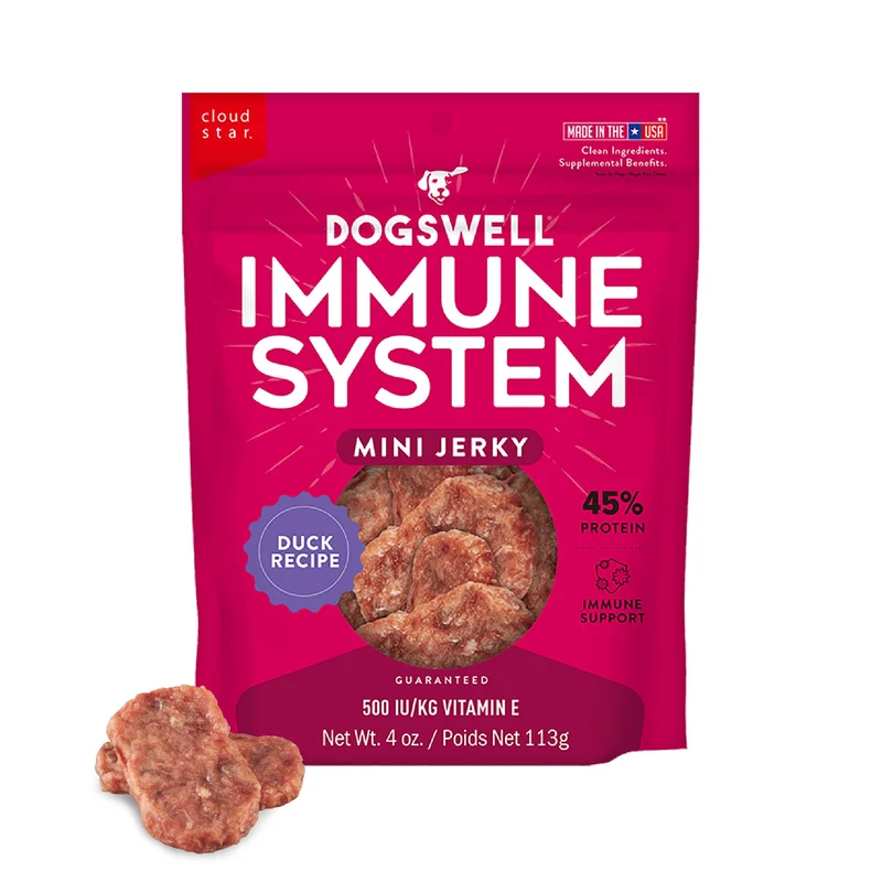 DOGSWELL Friandises sèches Immunité et Défense – Mini sans céréales au canard (4 oz / 113 g)
