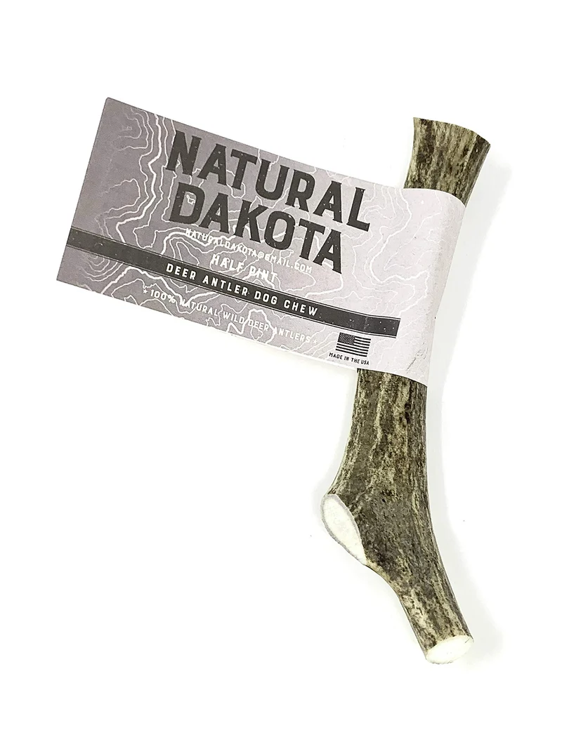 Natural Dakota Os de Cerf Premium – Petite Taille Half-Pint pour Chiens