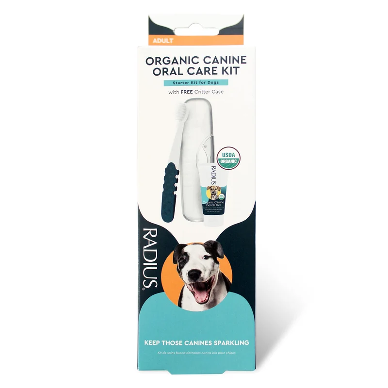 RADIUS Kit Soin Buccal Canin – Brosse Dentaire, Étui Critter et Dentifrice Chien 0,8 oz
