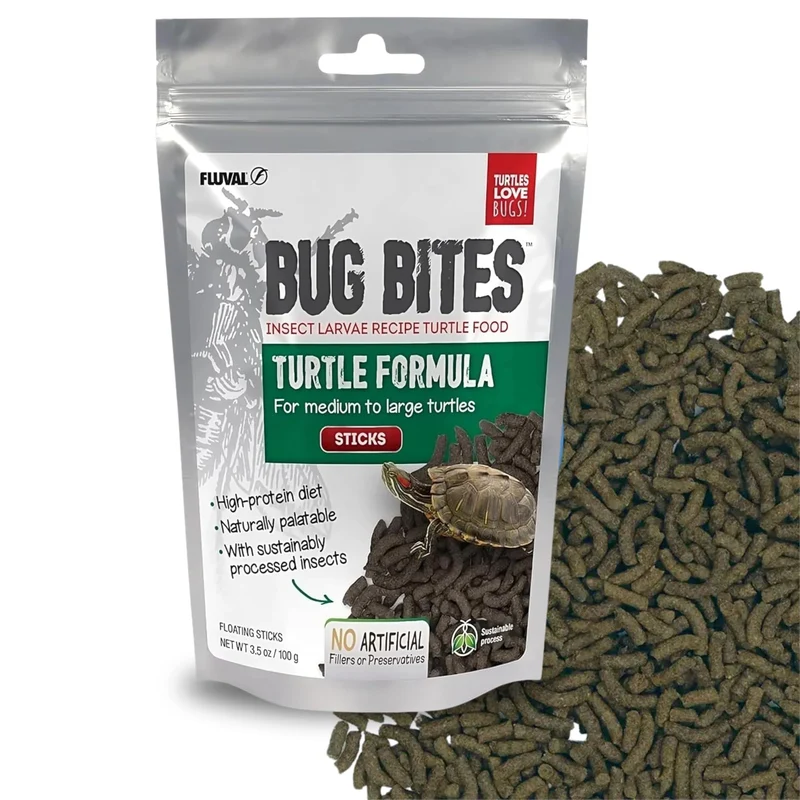 Fluval Bug Bites Tortue – Nourriture pour Tortues, Bâtonnets pour Taille Moyenne à Grande (A6593) – 3,53 oz