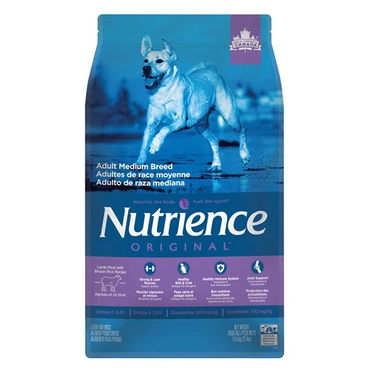 Nutrience Original Adult Medium Breed - Lamb Meal with Brown Rice Recipe - 11.5 kg (25 lbs)