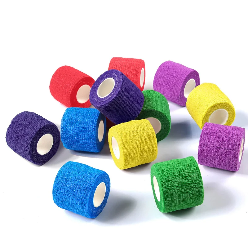 WePet Wrap | Bande de cohésion auto-adhésive non tissée 2 pouces x 4,57 mètres — 12 rouleaux