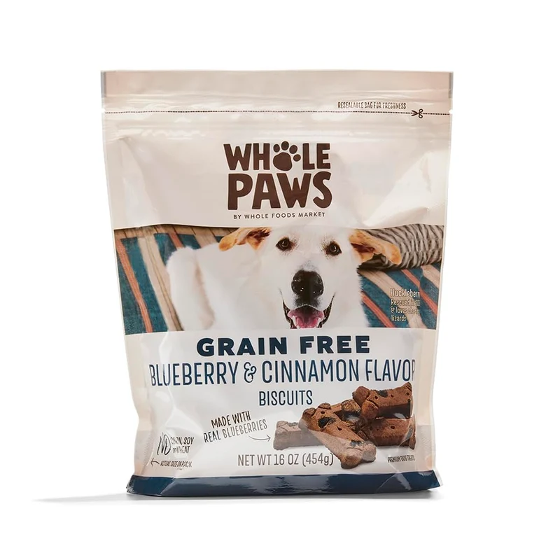 Whole Paws – Biscuits pour chien sans céréales Myrtilles et Cannelle, 16 oz