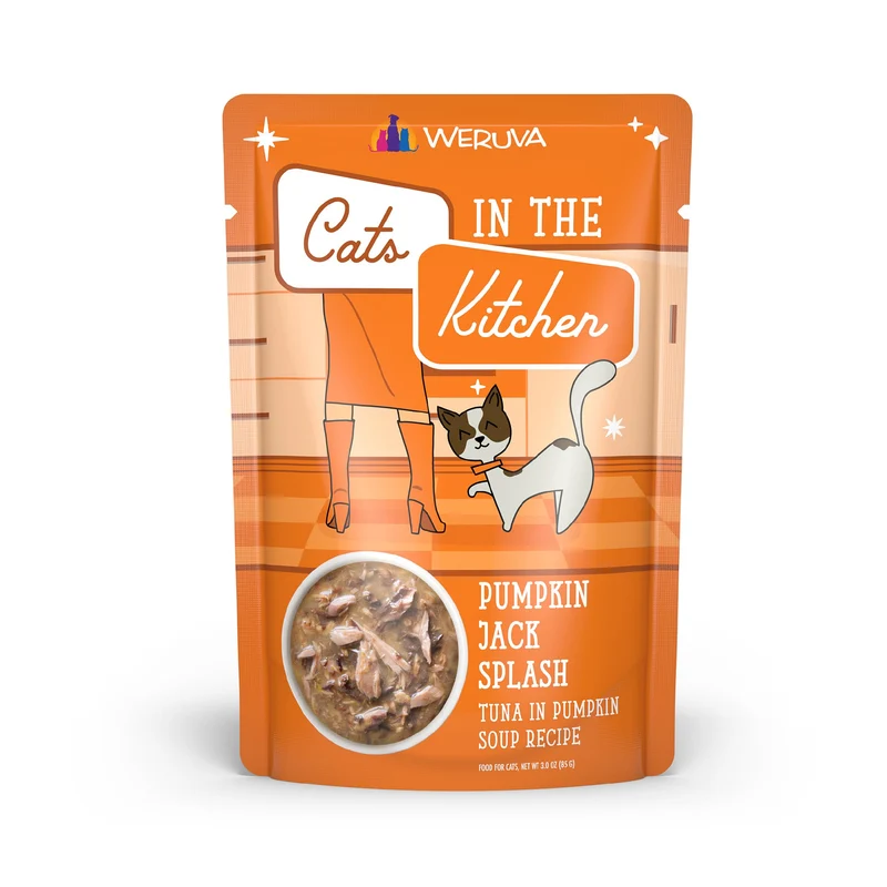 Weruva Chats dans la Cuisine – Citrouille Jack Splash au thon dans soupe de citrouille, sachets 3 oz, lot de 12