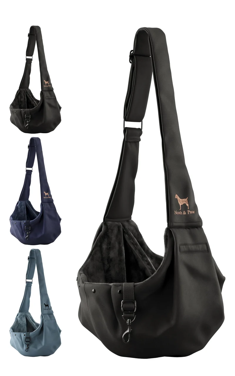 Noah & Paw – Porte-chien sling pour petits chiens et chats (2,2–8 kg) avec double sécurité et lavage en machine