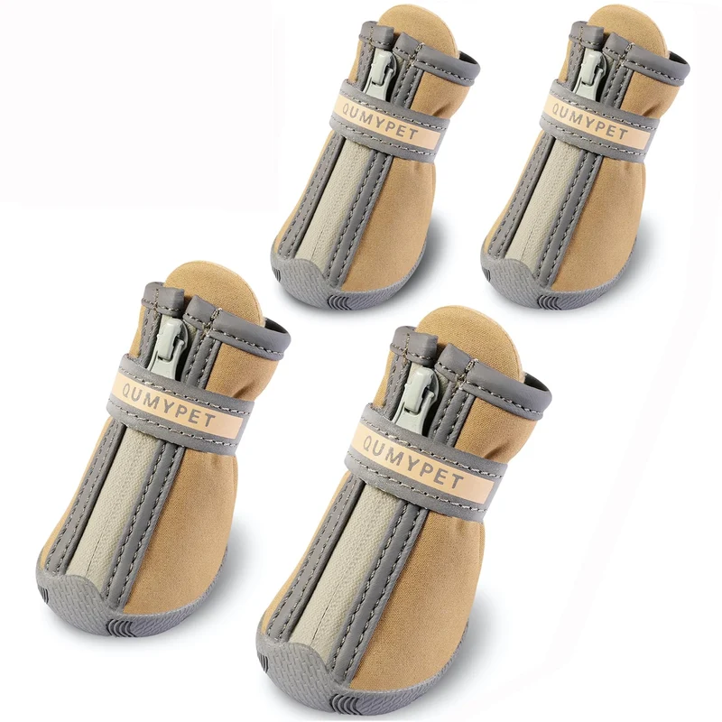 QUMY Chaussures pour Chien Petit — Bottes et Protège-Pattes Étanches, Antidérapantes, Taille 1