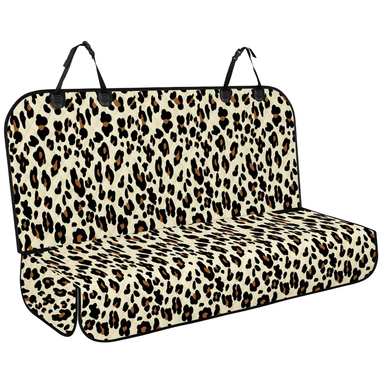 NECKORY Housse de Siège Arrière pour Chiens - Imperméable et Antidérapante, Taille Universelle, Léopard Noir
