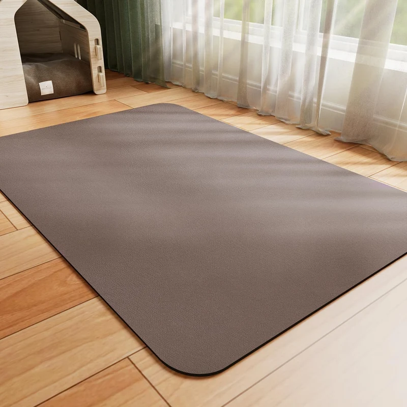 HotLive Tapis Nourriture et Eau pour Chiens et Chats – Absorbant, Antidérapant, Nettoyage Facile | Brun 18x28