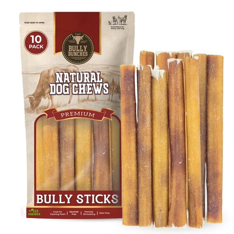 Bully Bunches Premium – Os Bully 6 pouces Sans Odeur pour Petits Chiens et Chiots – 10 pièces, 100% Bœuf Élevé en Plein Air