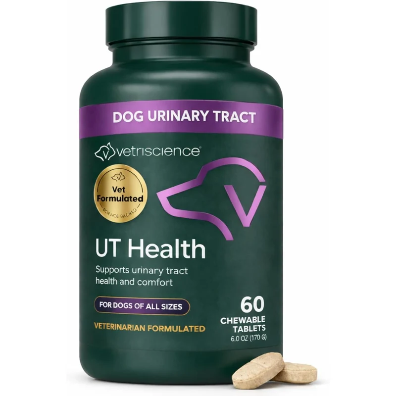 VetriScience Action Rapide UT Health – Comprimés à mâcher chiens (90 comprimés), canneberge, Uva Ursi, Chanca Piedra