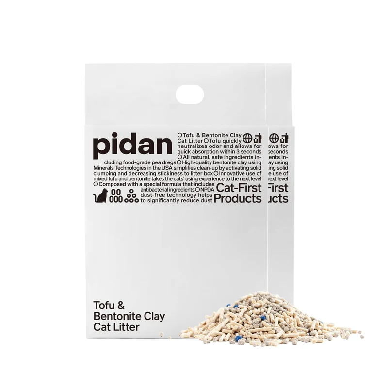 pidan Mélange Litière pour Chat ToFu 70/30 – Absorption élevée, Odeurs maîtrisées, Agglomération forte (2 × 5,3 lb)