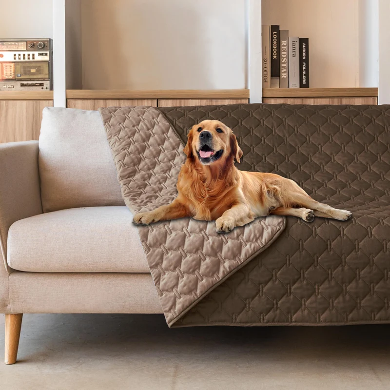 gogobunny Housse de couverture double-face étanche pour chien et chat – 132 x 208 cm (52 x 82 pouces), chocolat noir et chocolat clair