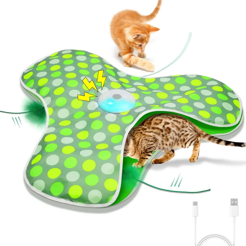 umosis Jouet Interactif pour Chat Rechargeable – Plumage caché et Souris qui crie