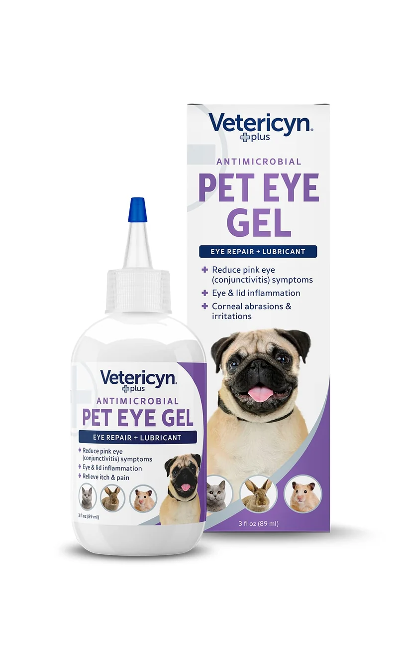 Vetericyn Plus Gel Oculaire pour Animaux – Soin Doux et Lubrifiant pour Chiens et Chats, 3 onces