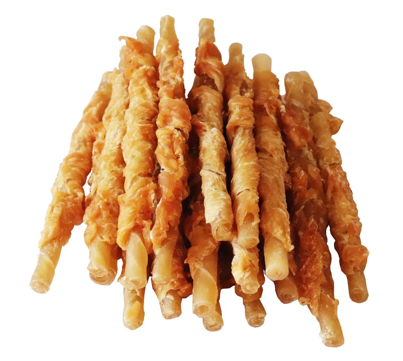 Pawant Os en peau de poulet enveloppés – Friandises naturelles pour chiens (1 lb)