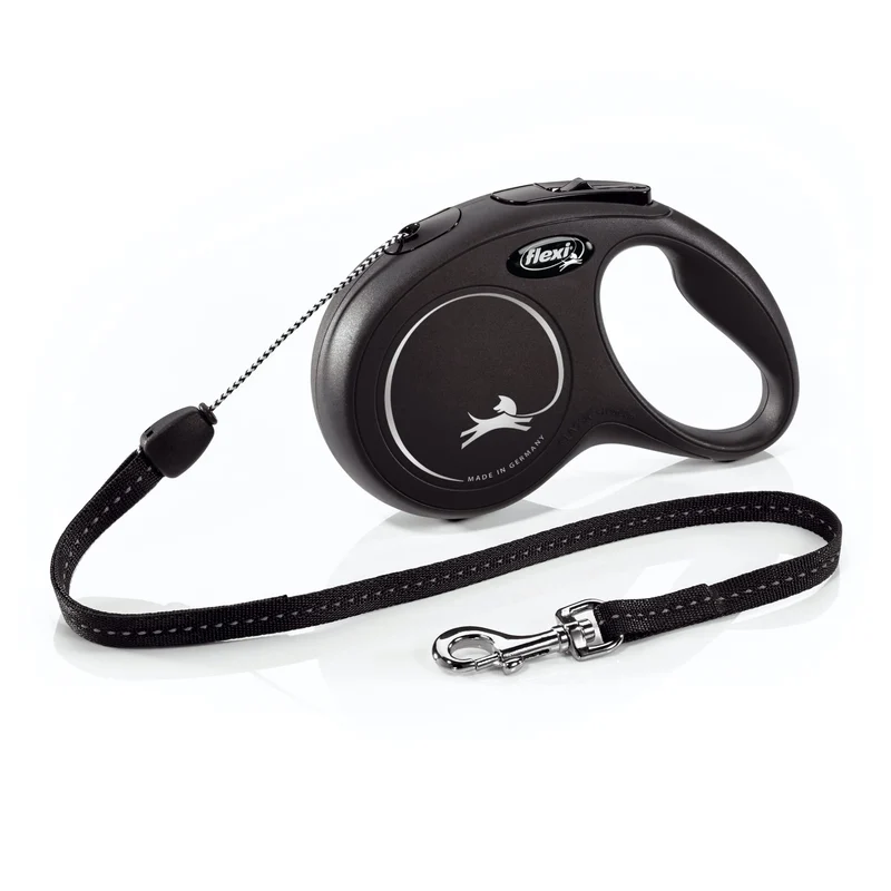 FLEXI New Classic Cordon Rétractable – Laisse pour Chiens Petits jusqu’à 15 kg, 26 pieds, Noir | Frein à Une Main, Sans Enchevêtrement | Qualité Allemande